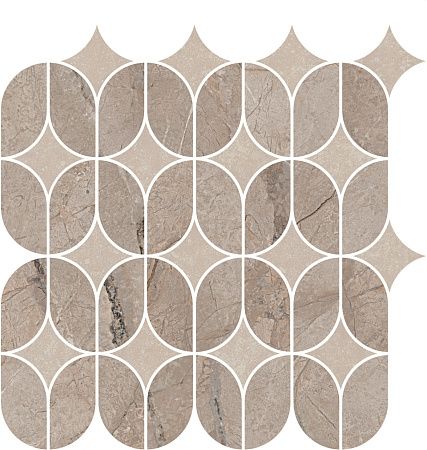 Декор KMD2HID014BR Ифран наборный бежевый светлый глянцевый обрезной 30x32,5x0,9, Kerama Marazzi (Керама Марацци)