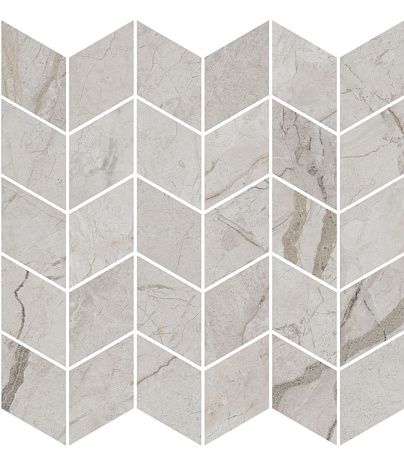 Декор KMD2MSM007BR Ифран мозаичный серый светлый глянцевый обрезной 30x31,2x0,9, Kerama Marazzi (Керама Марацци)