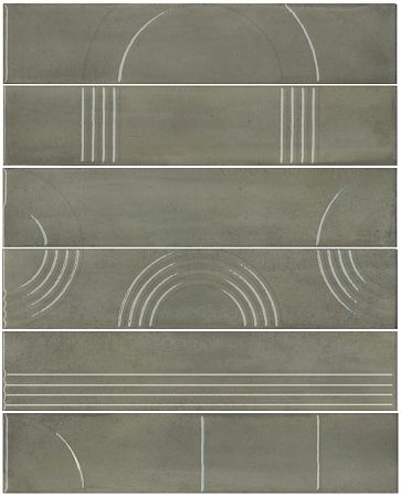 Панно KMP3STA003RN6X Мажорель зелёный глянцевый (из 6 частей 6х28,5) 36x28,5x1, Kerama Marazzi (Керама Марацци)